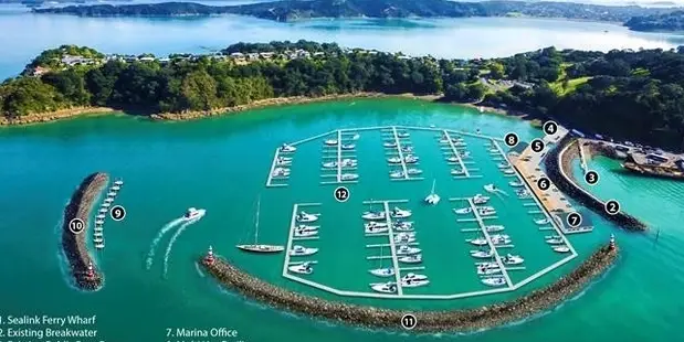 The proposed marina at Kennedy Point, Waiheke Island.